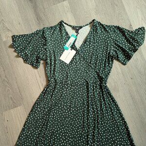 Green polkadot dress tunic 41 Hawthorn